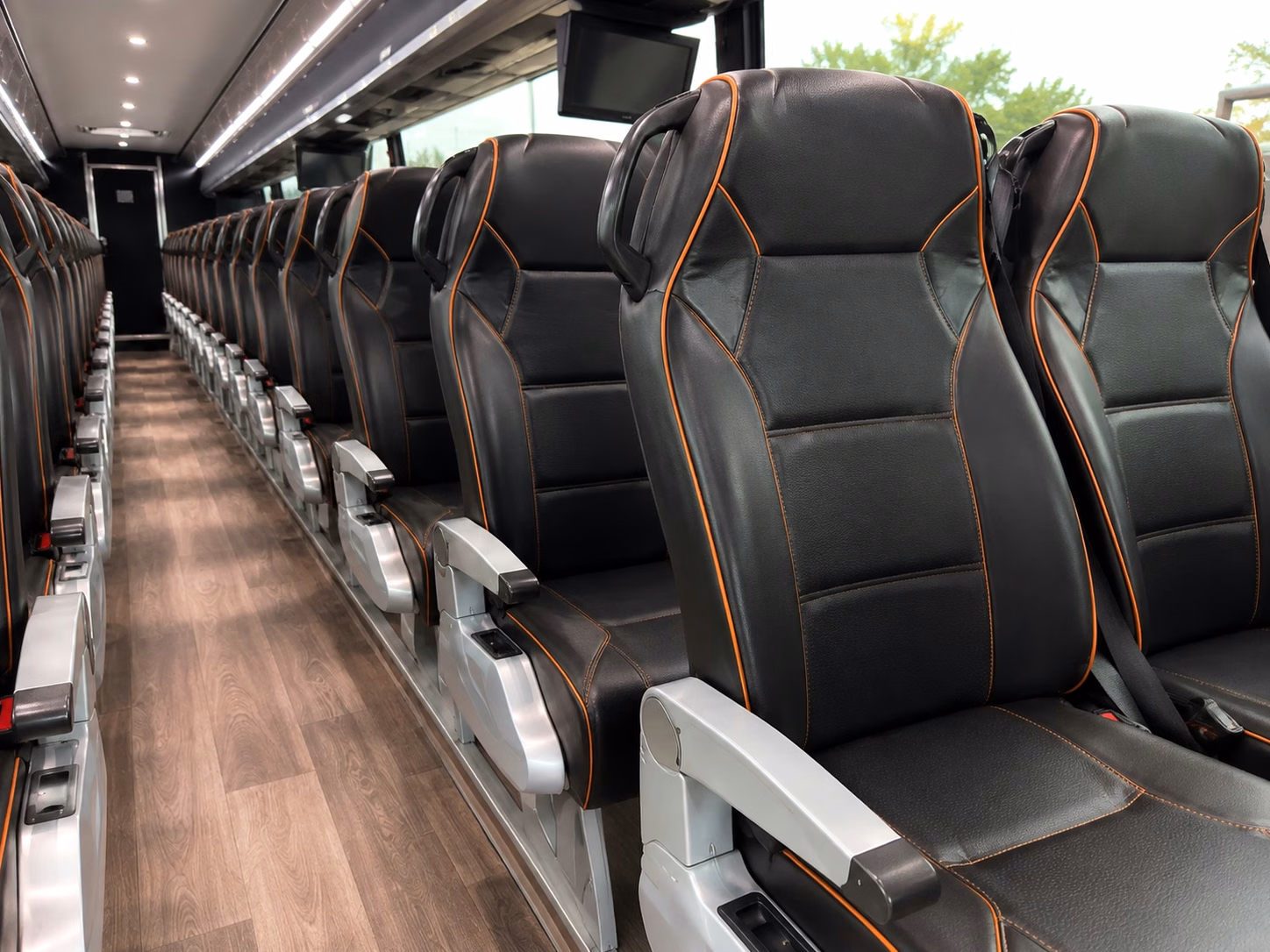 56 passenger charter bus interior